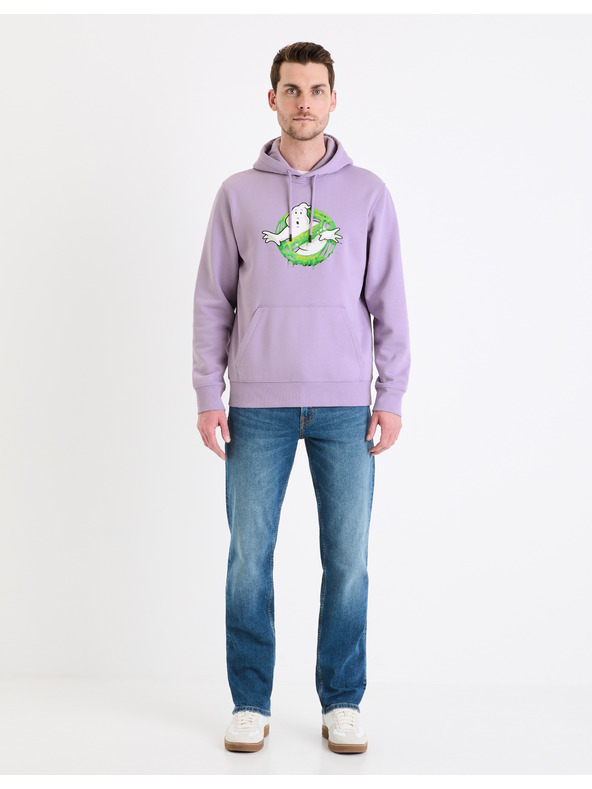 Celio Světle fialová pánská mikina Celio Ghostbusters