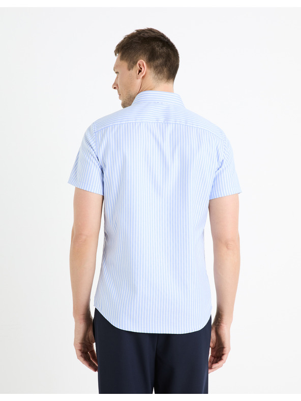Celio Světle modrá pánská pruhovaná košile Celio Fasanuremc