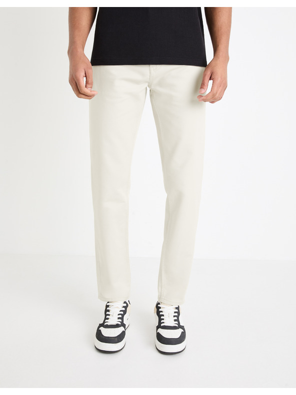 Celio Krémové pánské kalhoty Celio Gofive