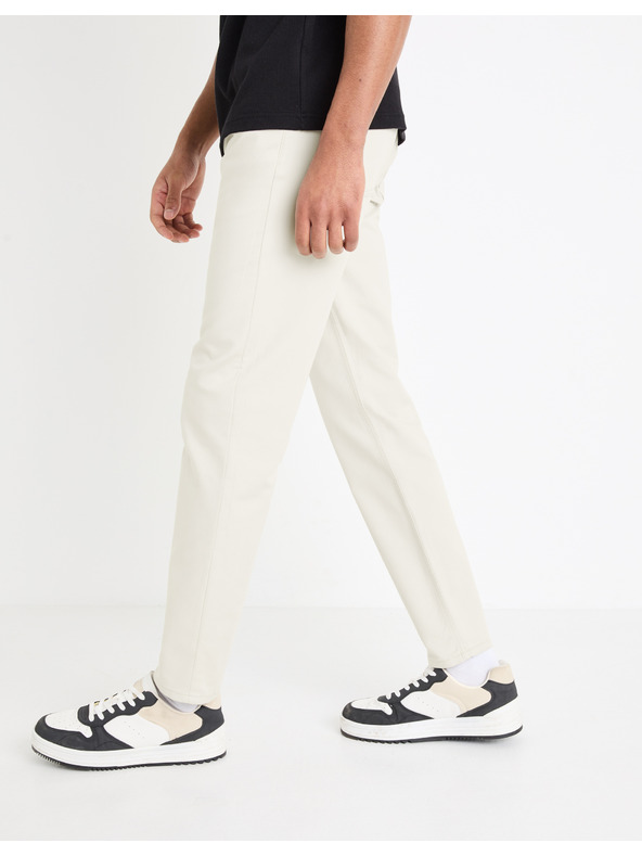 Celio Krémové pánské kalhoty Celio Gofive