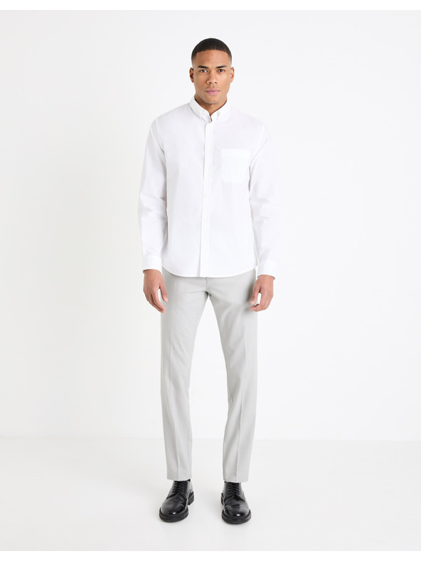 Celio Světle šedé pánské chino kalhoty Celio Gosi