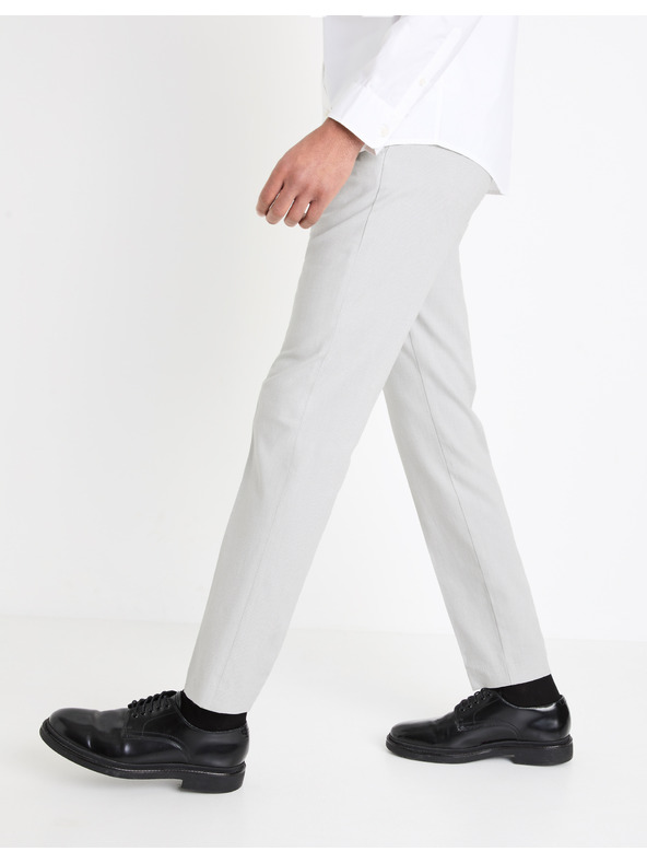 Celio Světle šedé pánské chino kalhoty Celio Gosi
