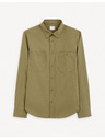 Celio Khaki pánská košile Celio Gagusti2