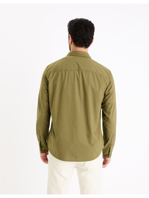 Celio Khaki pánská košile Celio Gagusti2