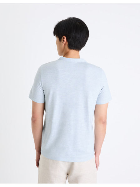 Celio Světle modré pánské tričko Celio henley Cegeti