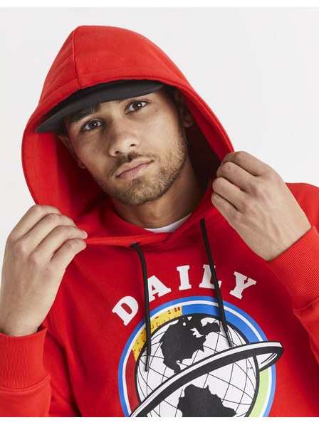 Celio Červená pánská mikina s potiskem Celio Lvemansw