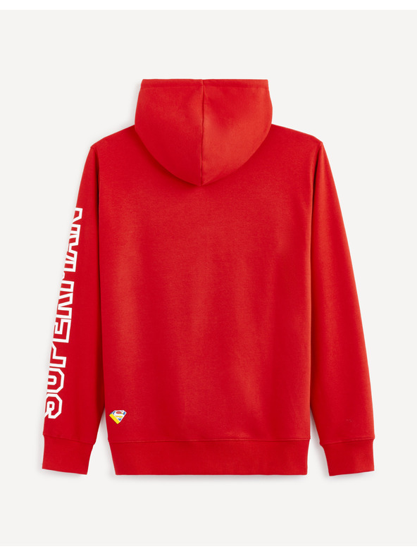 Celio Červená pánská mikina s potiskem Celio Lvemansw