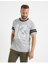 Celio Světle šedé pánské triko s potiskem Celio