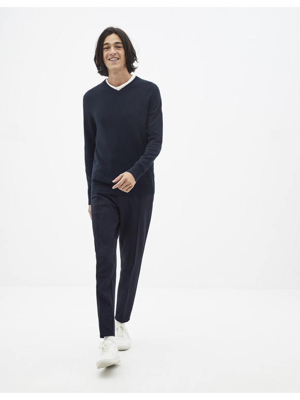 Celio Tmavě modrý basic svetr Celio Sebase