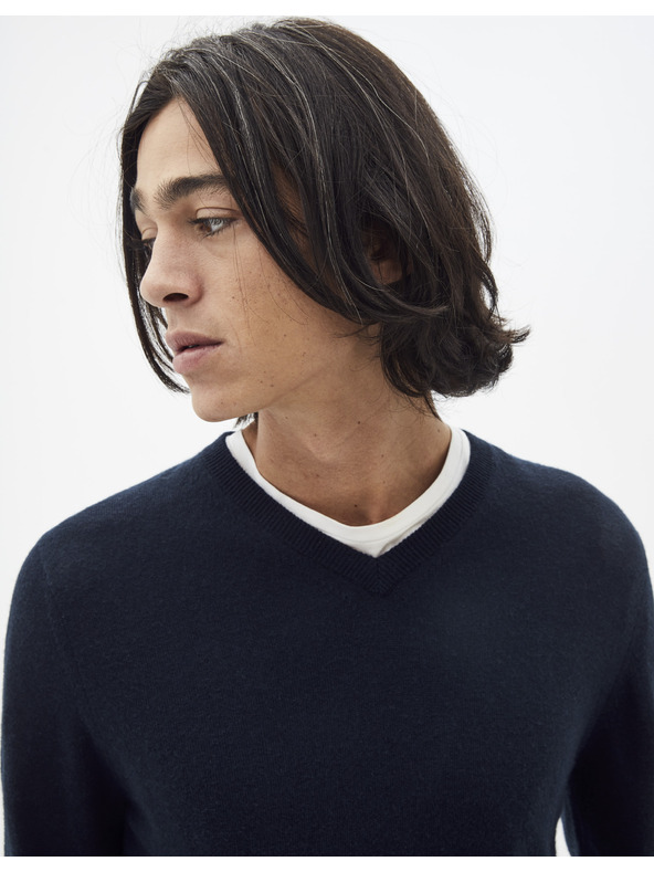 Celio Tmavě modrý basic svetr Celio Sebase