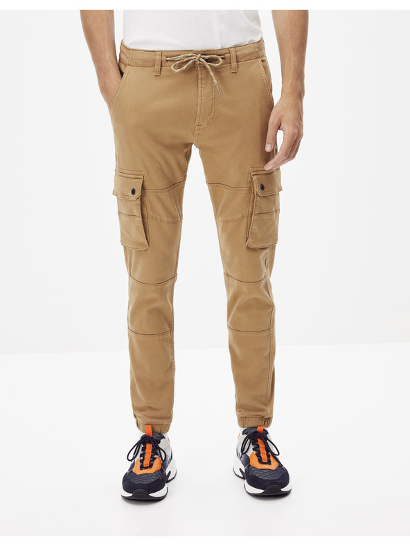 Celio Béžové kalhoty Celio Nolyte