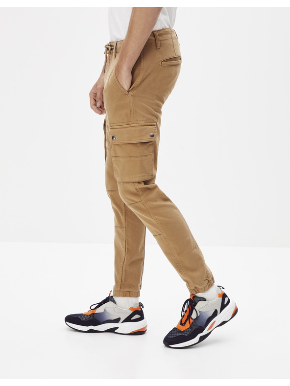 Celio Béžové kalhoty Celio Nolyte