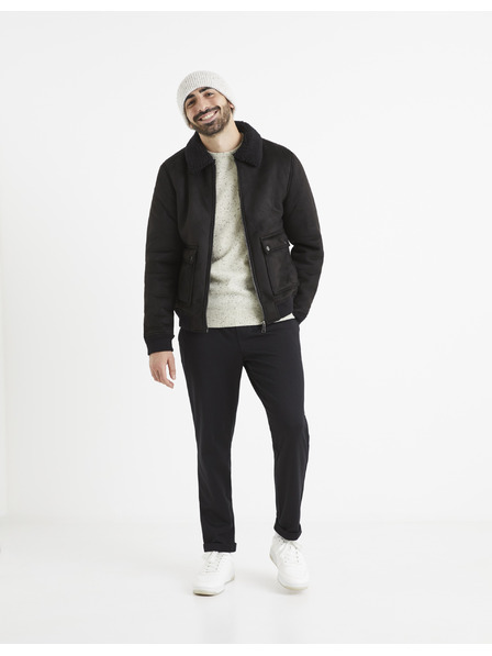 Celio Černá bunda z umelého kožíšku Celio Vutoronto