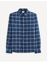 Celio Tmavě modrá kostkovaná košile Celio Vaflaca