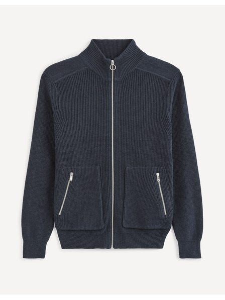 Celio Tmavě modrá basic mikina Celio Vezipper