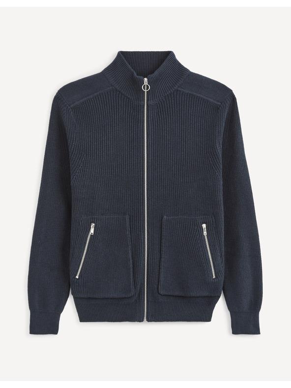 Celio Tmavě modrá basic mikina Celio Vezipper