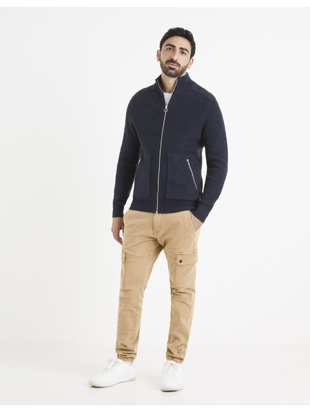 Celio Tmavě modrá basic mikina Celio Vezipper