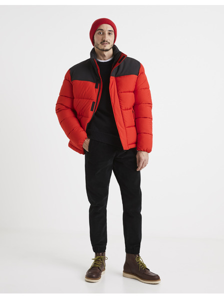 Celio Červená prošívaná zimní bunda Celio Vuelectra