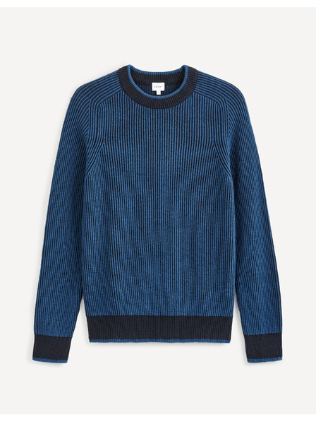 Celio Černo-modrý pánský svetr s příměsí vlny Celio