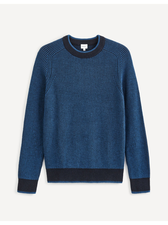 Celio Černo-modrý pánský svetr s příměsí vlny Celio