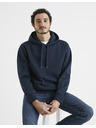 Celio Tmavě modrá pánská mikina s kapucí Celio Vesix