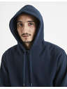 Celio Tmavě modrá pánská mikina s kapucí Celio Vesix
