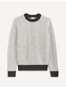 Celio Světle šedý pánský vzorovaný svetr Celio