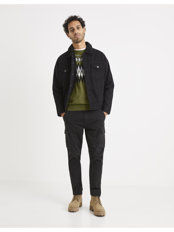 Celio Khaki pánský vzorovaný svetr Celio Veryfair