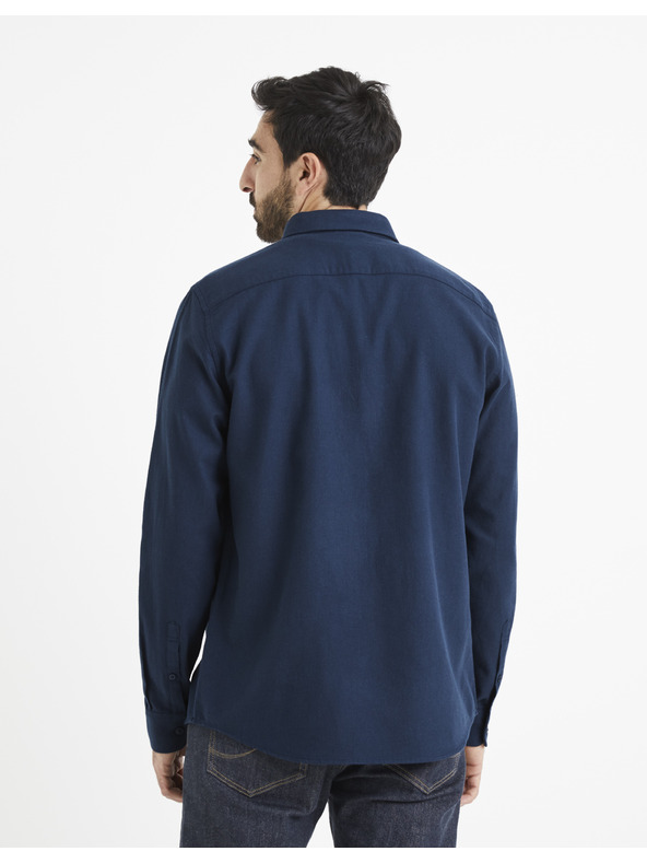 Celio Tmavě modrá pánská košile Celio Vafla
