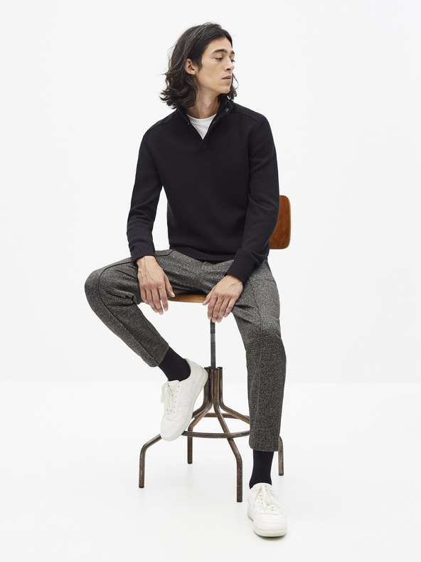 Celio Černý pánský svetr se stojáčkem Celio Serome