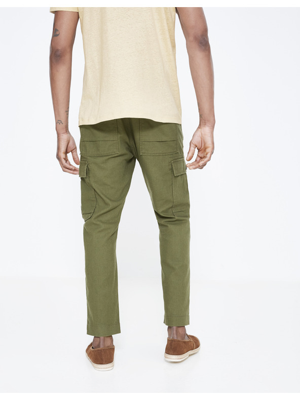 Celio Khaki pánské kalhoty Celio Loking