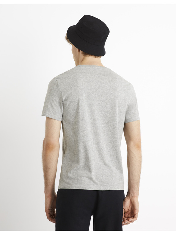 Celio Šedé bavlněné tričko Celio Cevinty Monte Carlo