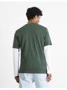 Celio Tmavě zelené pánské tričko Celio Cefasto