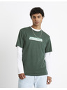Celio Tmavě zelené pánské tričko Celio Cefasto