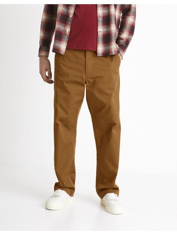 Celio Hnědé kalhoty chino Celio Coloose1