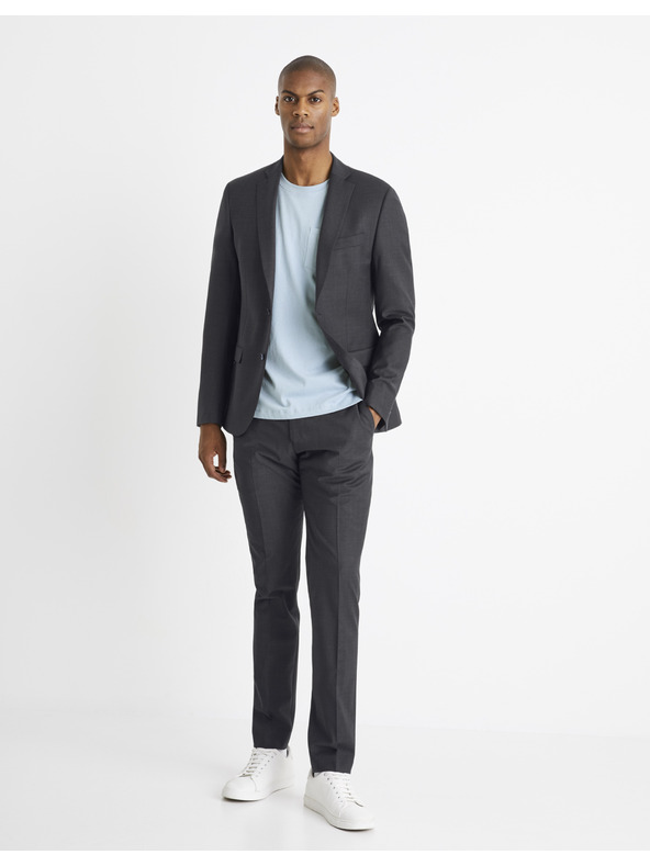 Celio Tmavě šedé pánské formální kalhoty Celio Colexus
