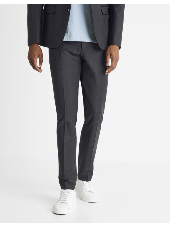 Celio Tmavě šedé pánské formální kalhoty Celio Colexus