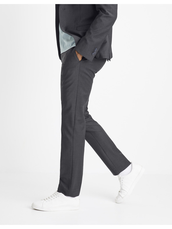 Celio Tmavě šedé pánské formální kalhoty Celio Colexus