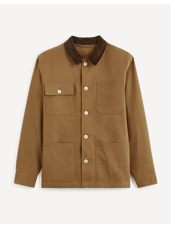 Celio Hnědá pánská lehká bunda Celio Cucanvas