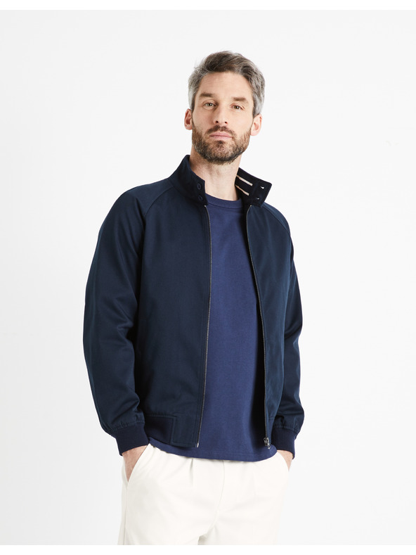 Celio Tmavě modrá pánská bunda na zip Celio Ducotone