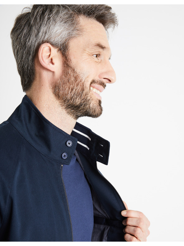 Celio Tmavě modrá pánská bunda na zip Celio Ducotone