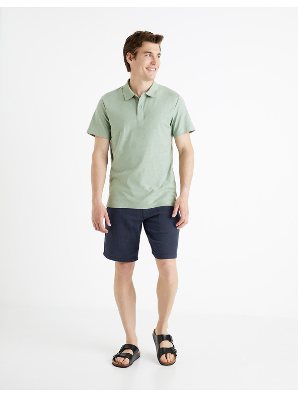 Celio Světle šedé pánské basic polo tričko Celio Feflame