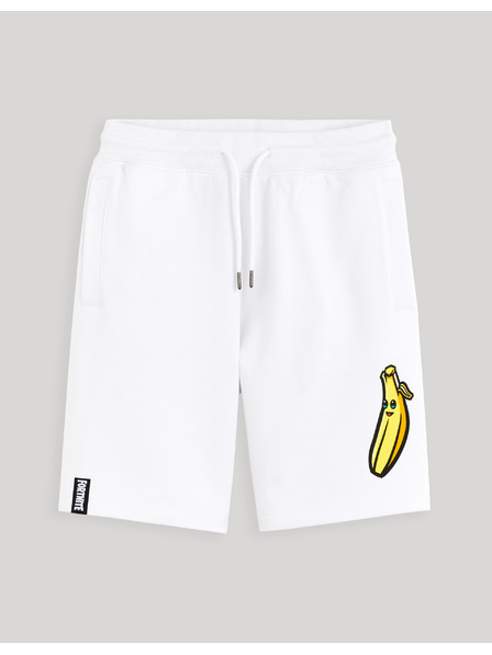 Celio Bílé pánské teplákové kraťasy Celio Fortnite