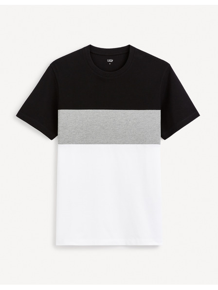 Celio Bílo-černé pánské tričko Celio Febloc