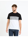 Celio Bílo-černé pánské tričko Celio Febloc