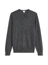 Celio Tmavě šedý pánský vlněný svetr Celio Semeriv