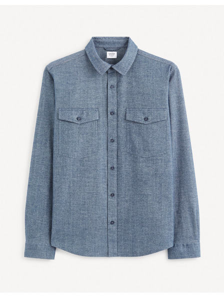 Celio Modrá pánská svrchní košile Celio Fadotex
