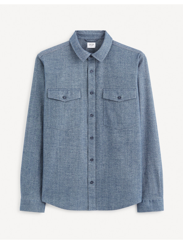 Celio Modrá pánská svrchní košile Celio Fadotex