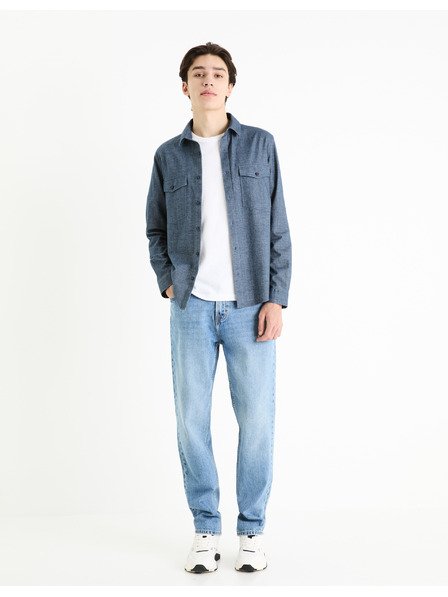 Celio Modrá pánská svrchní košile Celio Fadotex