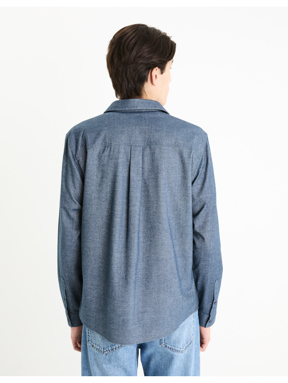 Celio Modrá pánská svrchní košile Celio Fadotex